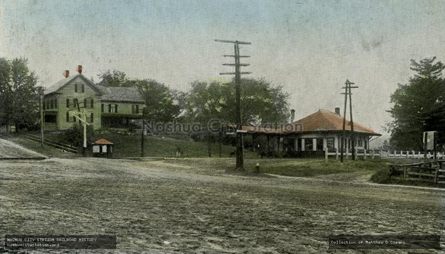 Postcard: Boston & Maine Railroad Square, Meredith, New Hampshire